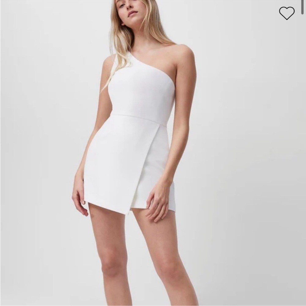French Connection White One-Shoulder Dress